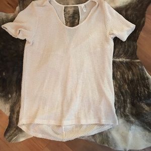 Cream waffle print top